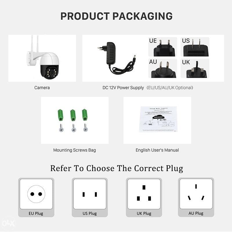 Smart Wi Fi WiFi 4MP IP66 Pokretna vanjska kamera 5