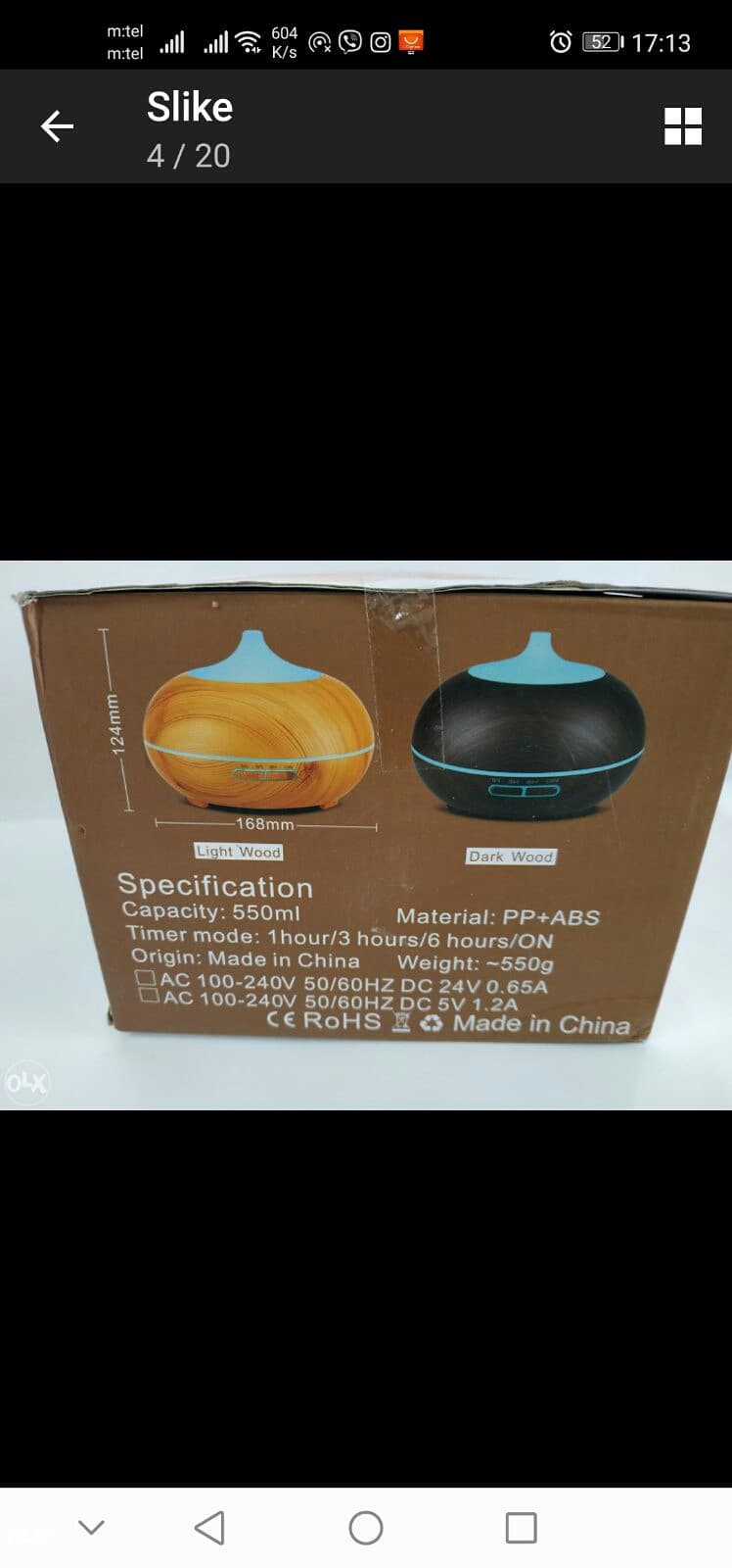 AROMA difuzer, ovlazivac vazduha, diffuser aromu 550ml 4